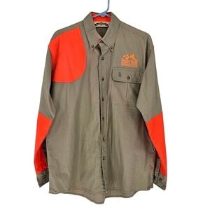 Bob Allen Shooting Shirt Mens Large Green Orange Beaver Pond Sporting Club L